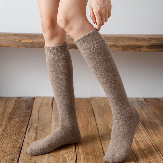 Knee High Socks, Women's Wool Calf Socks, Extra Thick Fleece Lined Stockings, Warm Leggings for Women, Autumn Winter, Boots, Extreme Warmth, Cold Weather Essential Baberdicy, Ideal for Women