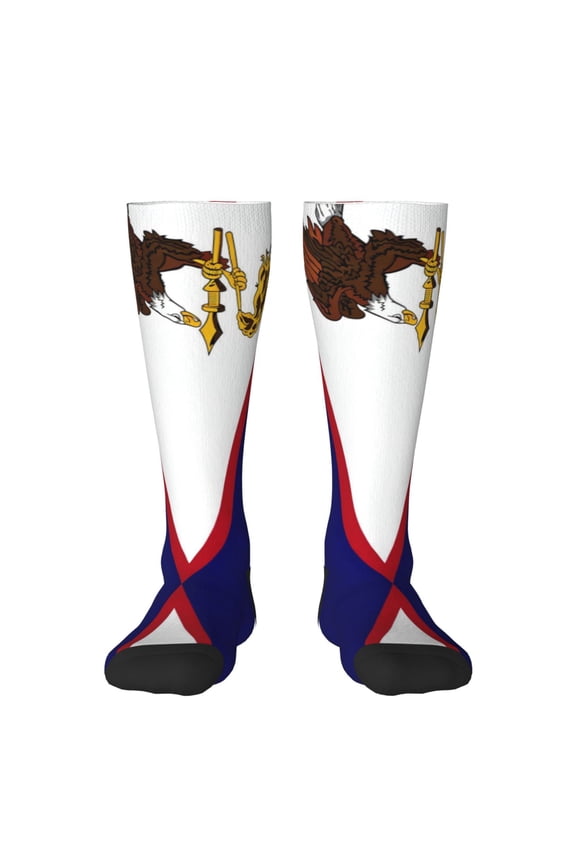 Knee High Socks for Women America Samoa Flag Long Tube Sock Uniform Socks