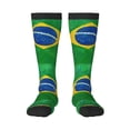 thumbnail image 1 of Knee High Socks for Women Brazil Flag Long Tube Sock Uniform Socks, 1 of 7