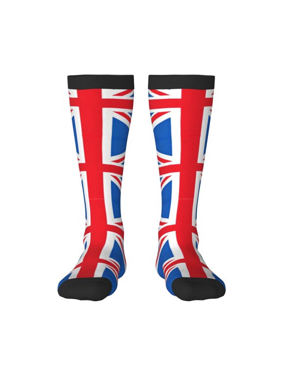Knee High Socks for Women British Flag Long Tube Sock Uniform Socks