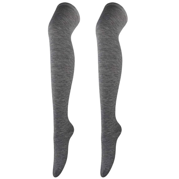 Knee High Socks for Women Cotton Solid Color Hiking Crew Socks