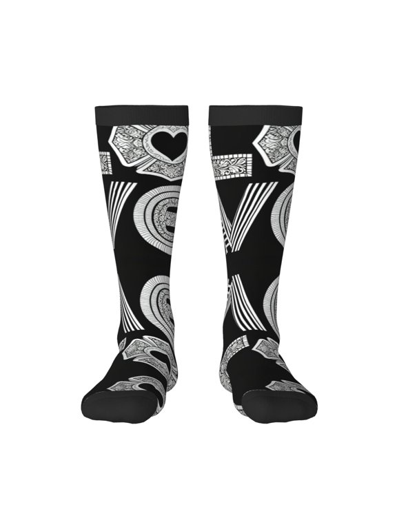Knee High Socks for Women Firefighter Love Long Tube Sock Uniform Socks