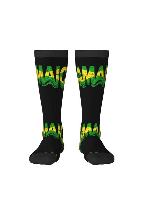 Knee High Socks for Women Jamaican Logo Long Tube Sock Uniform Socks