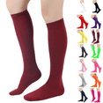 thumbnail image 1 of Knee High Socks for Women Knee Socks Tube Socks Womens Athletic Socks Cotton Tall Socks Long Socks Knee High Stockings Wine One Size, 1 of 3