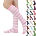 thumbnail image 1 of Knee High Socks for Women Knee Tube Socks Womens Athletic Socks Cotton Tall Long Socks Knee High Stockings ,One Size,Pink, 1 of 3