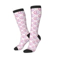 thumbnail image 1 of Knee High Socks for Women Men Athletic - 90s Style Peace sign Retro Thigh-High Black Sole Comfort Breathable Long Socks for Casual Travel Running, 1 of 7
