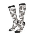 thumbnail image 1 of Knee High Socks for Women Men Athletic - Camouflage Grey White Thigh-High Black Sole Comfort Breathable Long Socks for Casual Travel Running, 1 of 7