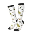 thumbnail image 1 of Knee High Socks for Women Men Athletic - Champagne Print Thigh-High Black Sole Comfort Breathable Long Socks for Casual Travel Running, 1 of 7
