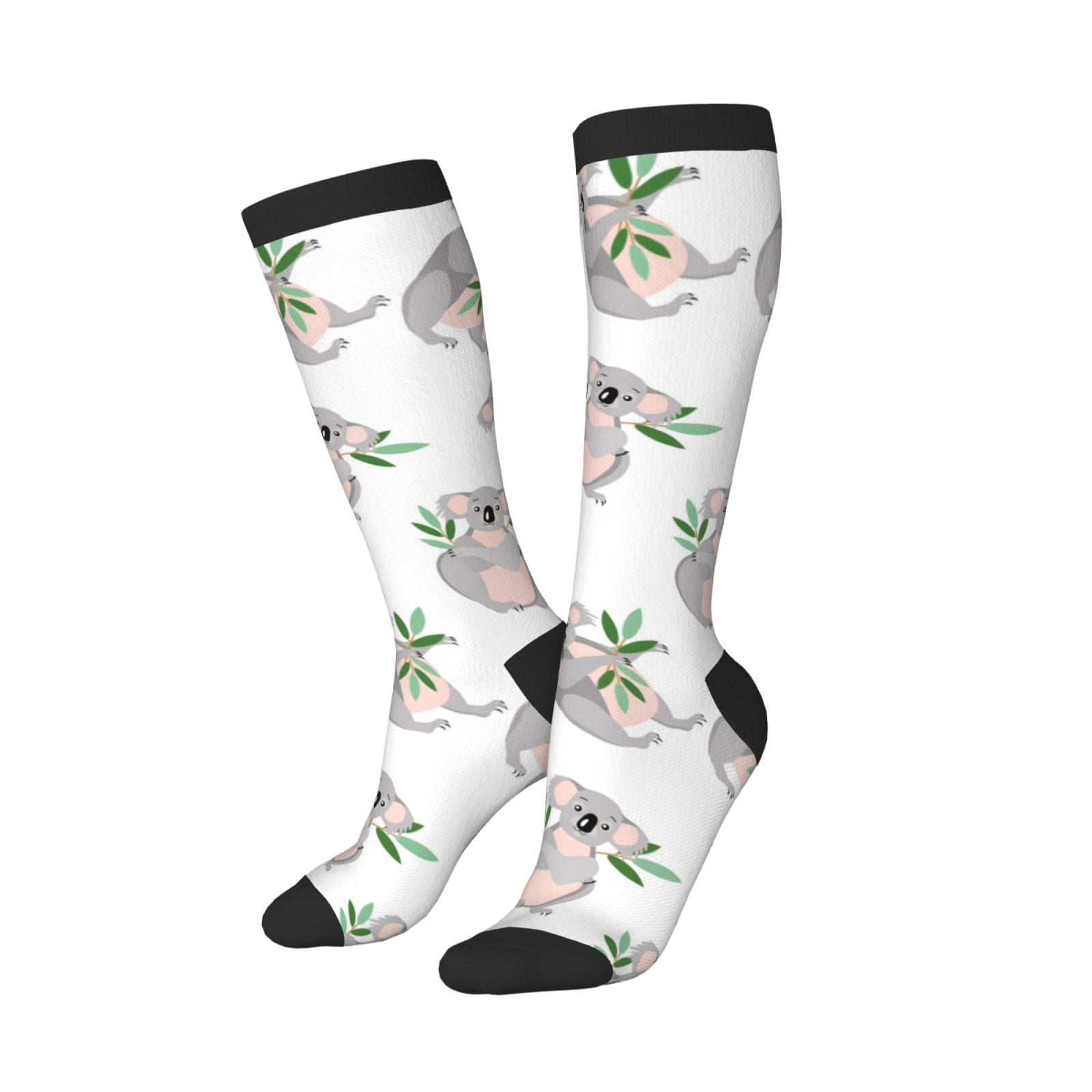 Knee High Socks for Women Men, Pudgy Koala Breathable Soft Knee Tube