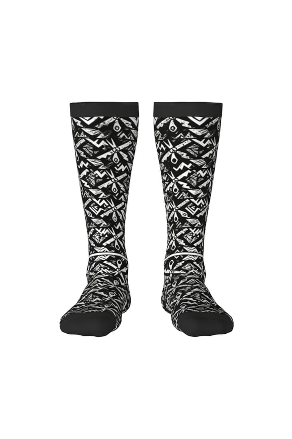 Knee High Socks for Women Peace Scissors Comb Pattern Long Tube Sock Uniform Socks