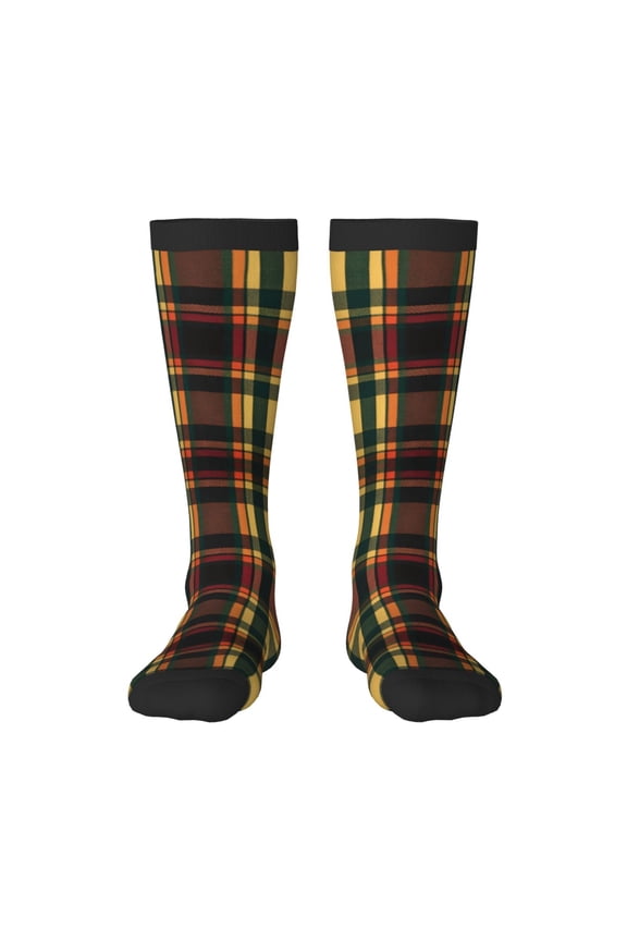 Knee High Socks for Women Tartan Plaid Scottish Long Tube Sock Uniform Socks