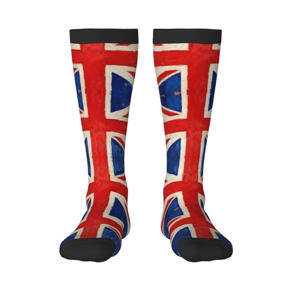 Knee High Socks for Women Union Jack All Uk Flag Long Tube Sock Uniform Socks