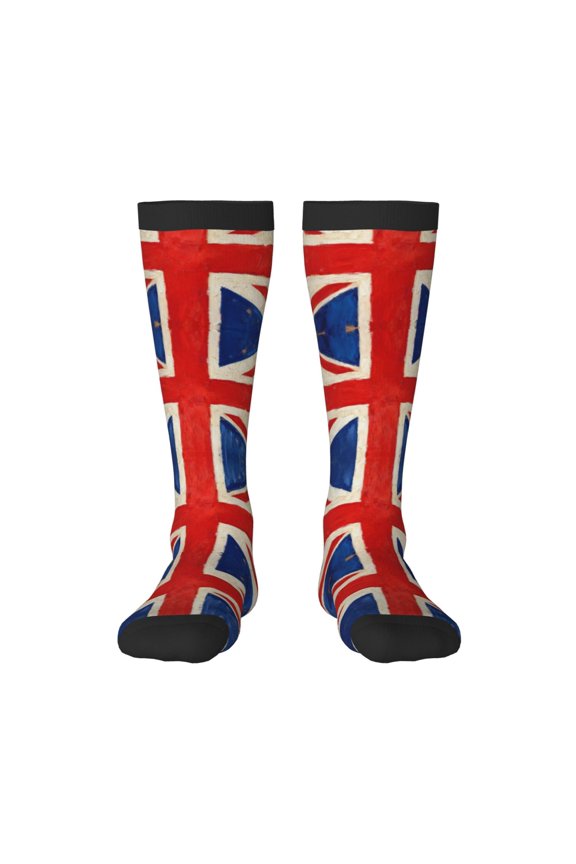 Knee High Socks for Women Union Jack All Uk Flag Long Tube Sock Uniform Socks