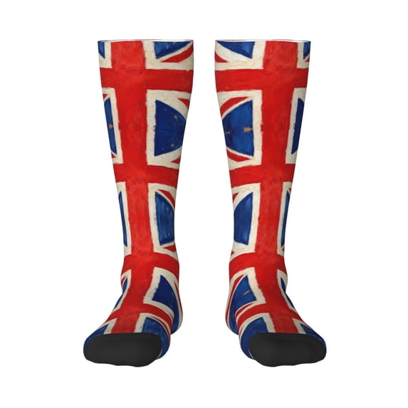 Knee High Socks for Women Union Jack All Uk Flag Long Tube Sock Uniform Socks