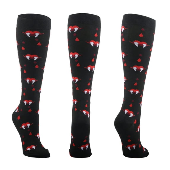 Knee High Stockings Unisex Compression Knee High Socks Fashion Heart Pattern Dot Pattern Elements For Halloween, Celebration and Festival