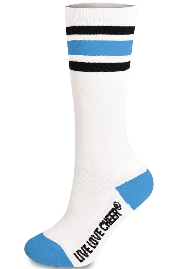 Knee High Striped Sock Columbia Blue Youth