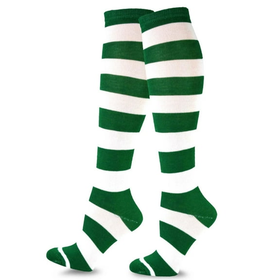 Knee High Striped Socks for Women - Long Thin Tube Sports Thigh High Socks Tall Stockings C One Size
