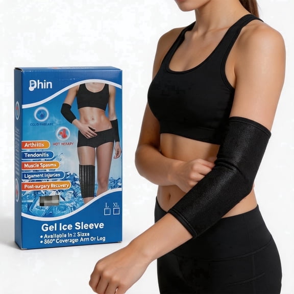 Knee Ice Pack Wrap, 360° Gel Ice Pack Sleeve with Medical Grade Solid Gel, Reusable Hot Cold Pack Wrap for Knee Elbow Calf & Wrist, Freeze & Microwave Safe Cold Hot Packs, XL