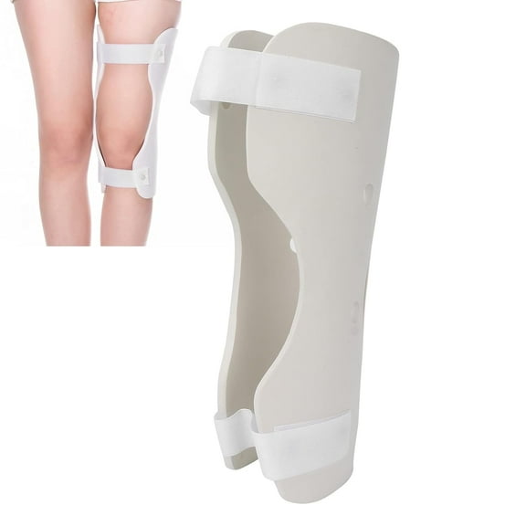 Knee Immobilizer Breathable Knee Brace for Men and Women Lightweight Foam Straight Leg Support Knee Splint for Injuries and Fractures to Relieve Knee Pain Left Leg Medium