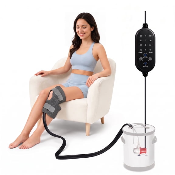 MQ Ice Machine for Knee after Surgery Cold Therapy Machine for Knee, Leg, Waist & Full Body, with Digital Timer & Silent Pump, Post-Surgery Pain Relief (Barrel Not Included)