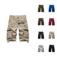 thumbnail image 1 of Knee Length Cargo Shorts for Men Summer Casual Button Closure Straight Leg Work Shorts with Pockets, 1 of 3