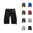 thumbnail image 1 of Knee Length Cargo Shorts for Men Summer Casual Button Closure Straight Leg Work Shorts with Pockets, 1 of 3