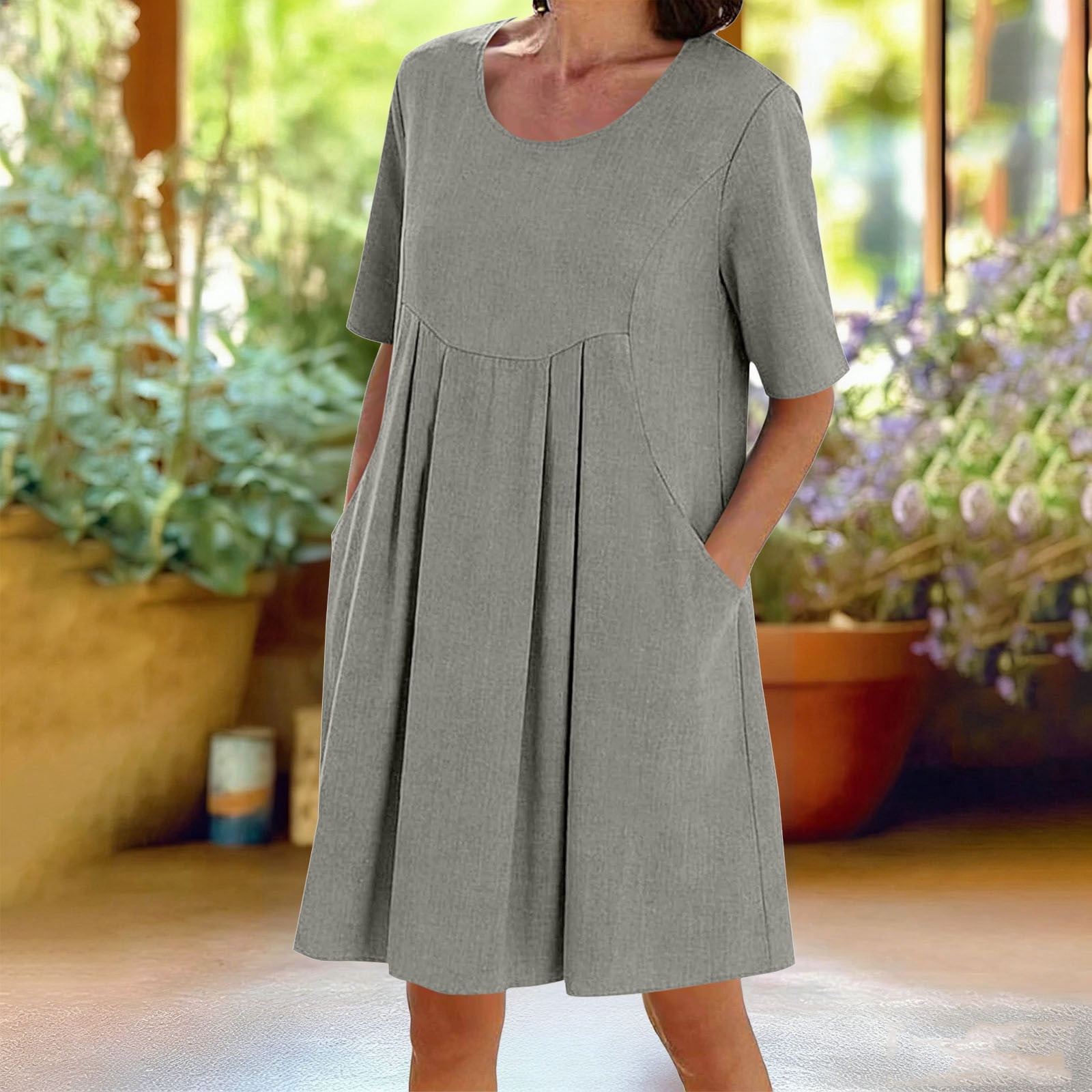 grey color dress for women Gray Dress, Long Sleeve Dress, Casual Dress, Blouson Dress, Loose Dress, Knee Length Dress, Belted Dress, Pleated Dress, Midi or floor length are all available Zebbo Knee Length Dress for