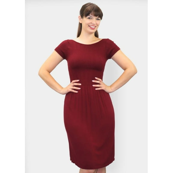 Knee Length Dress with Cap Sleeve