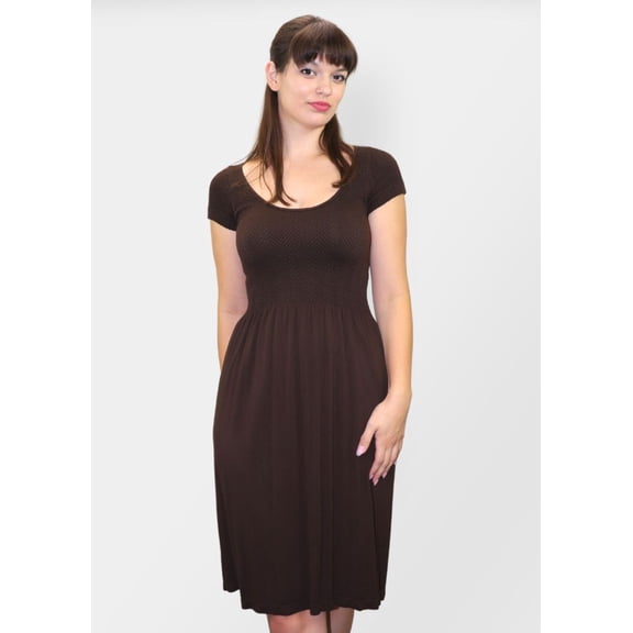 Knee Length Dress with Cap Sleeve