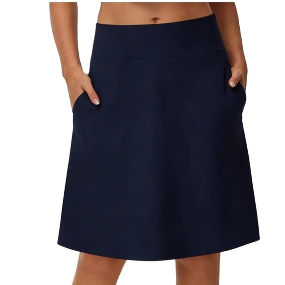 Knee Length Golf Skorts for Woman Long Athletic Tennis Skirts Built-in Shorts with Pockets Casual Skirts UV Protection