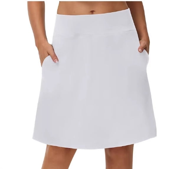 Knee Length Golf Skorts for Woman Long Athletic Tennis Skirts Built-in Shorts with Pockets Casual Skirts UV Protection
