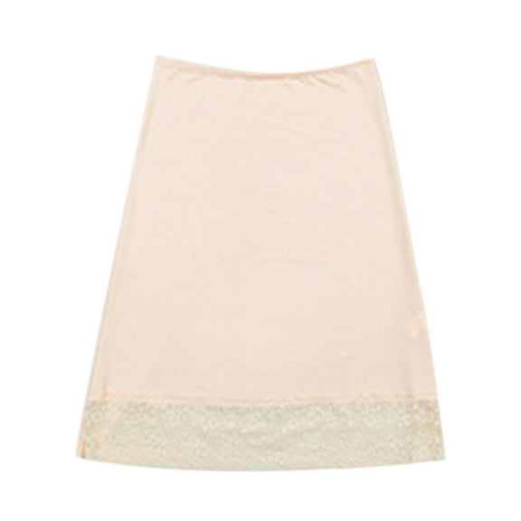 Knee Length Half Slips Skirt for Women Underskirt Slip Skirt with Lace Trim Elegant Under Dresses Petticoat Underwear