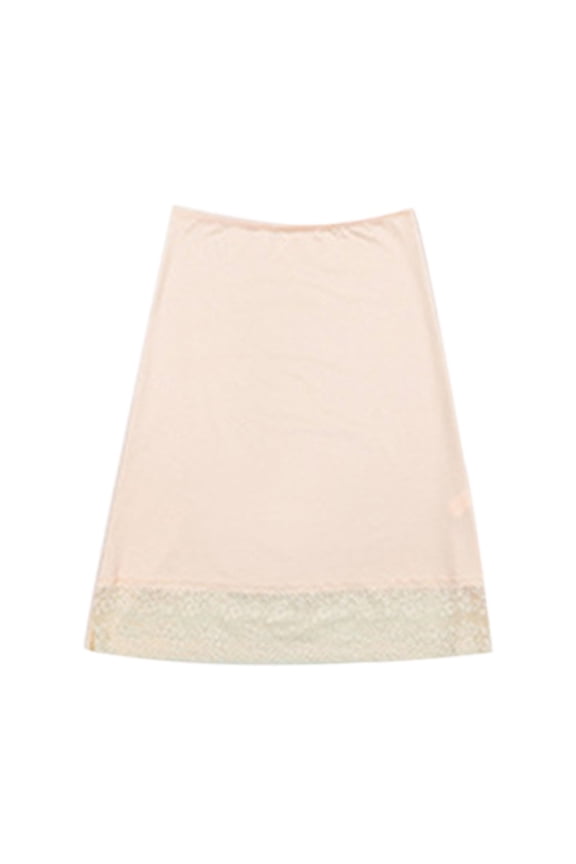 Knee Length Half Slips Skirt for Women Underskirt Slip Skirt with Lace Trim Elegant Under Dresses Petticoat Underwear