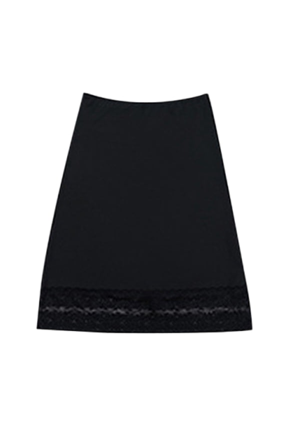 Knee Length Half Slips Skirt for Women Underskirt Slip Skirt with Lace Trim Elegant Under Dresses Petticoat Underwear