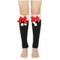 thumbnail image 1 of Knee Length Leg Warmers, Christmas Fleeced Bowknot White Cuff Leg Warmers Winter Knitted Boot Cuffs Footless Socks, 1 of 3