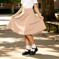 thumbnail image 1 of Knee Length Long Skorts for Girl Plain Uniform Skirts with Built in Shorts Modest Dressy Skirts for Girls (Beige 170/14Y), 1 of 4