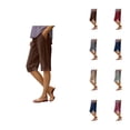 thumbnail image 1 of Knee Length Shorts for Women 2026 Summer Cotton Linen Elastic Waist Straight Leg Casual Shorts with Pockets Loungewear, 1 of 7