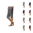 thumbnail image 1 of Knee Length Shorts for Women Summer Casual Cotton Linen Elastic Waist Straight Leg Relaxed Fit Shorts with Pockets, 1 of 7