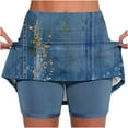 thumbnail image 1 of Knee Length Skorts Skirts for Women with Pockets Fashion Flora Graphic High Waisted Athletic Tennis Golf Skort for Casual Summer, 1 of 5