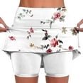 thumbnail image 1 of Knee Length Skorts Skirts for Women with Pockets Fashion Flora Graphic High Waisted Athletic Tennis Golf Skort for Casual Summer, 1 of 5