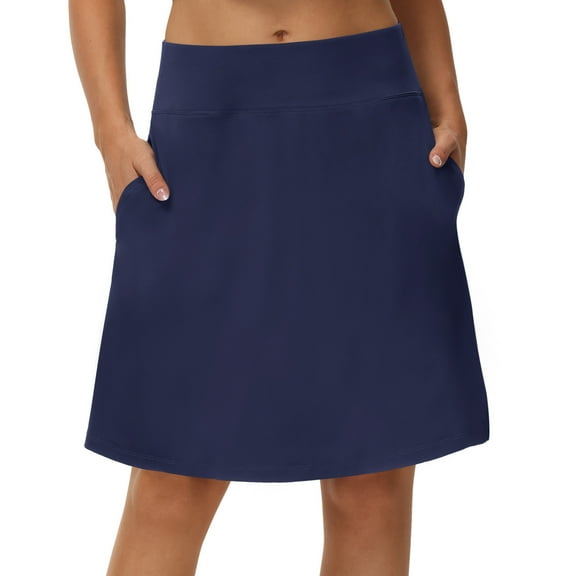 Knee Length Skorts for Woman Golf Skirts for Women Long Skorts Skirts for Women with Pockets Tennis Skirt Skort