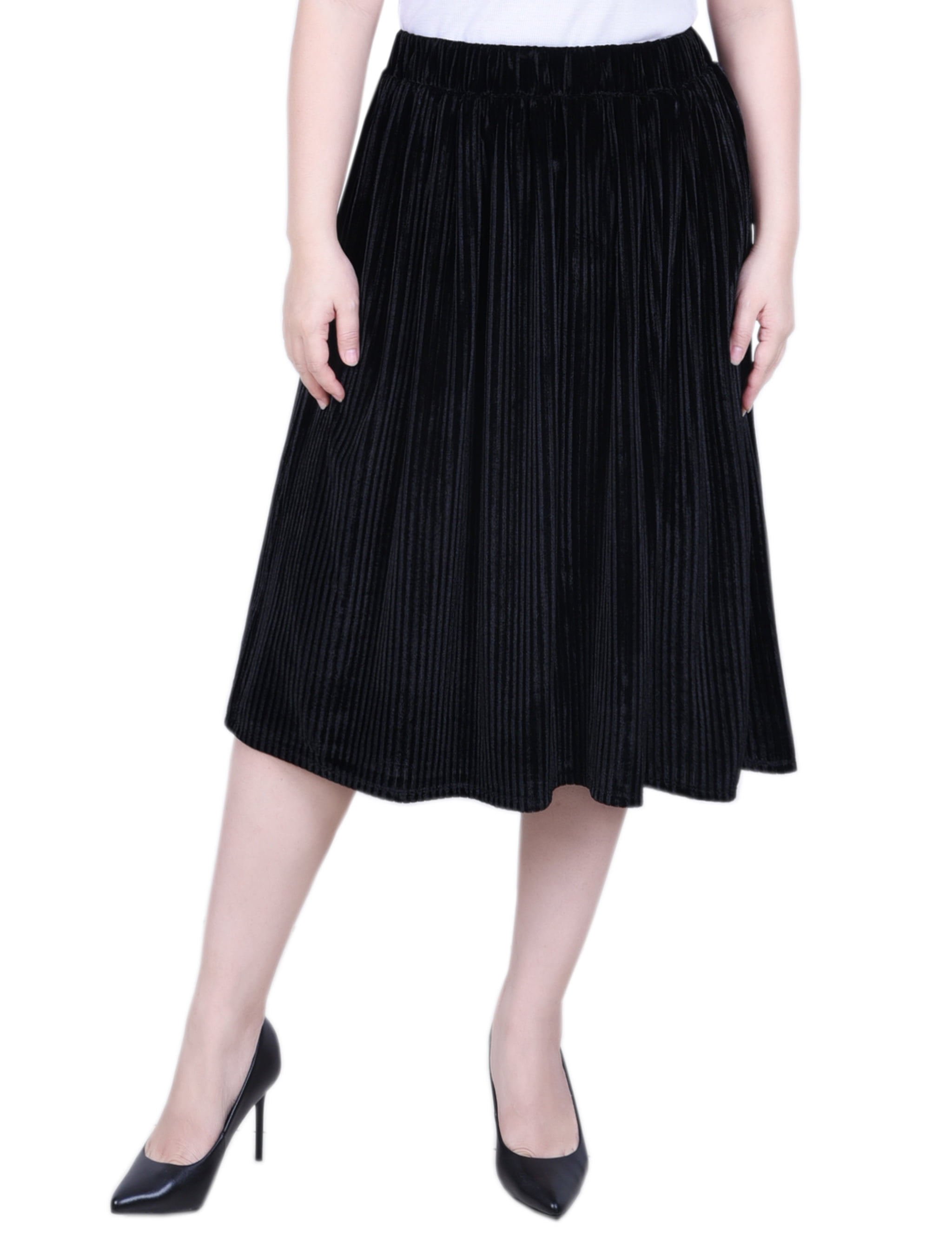 Velvet knee length skirts new arrivals