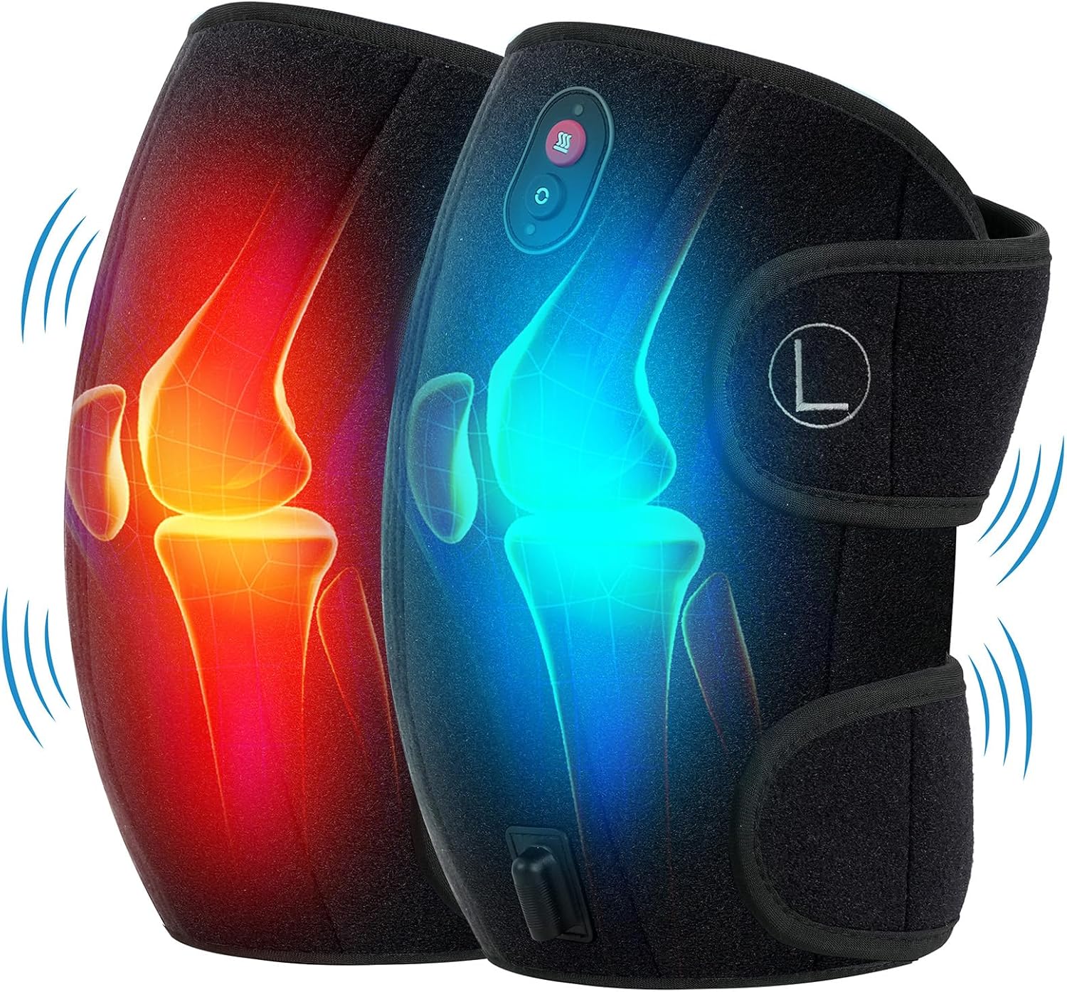 Knee Massager with 4 Pcs Ice Pack, FSA or HSA Eligible, Heated Knee