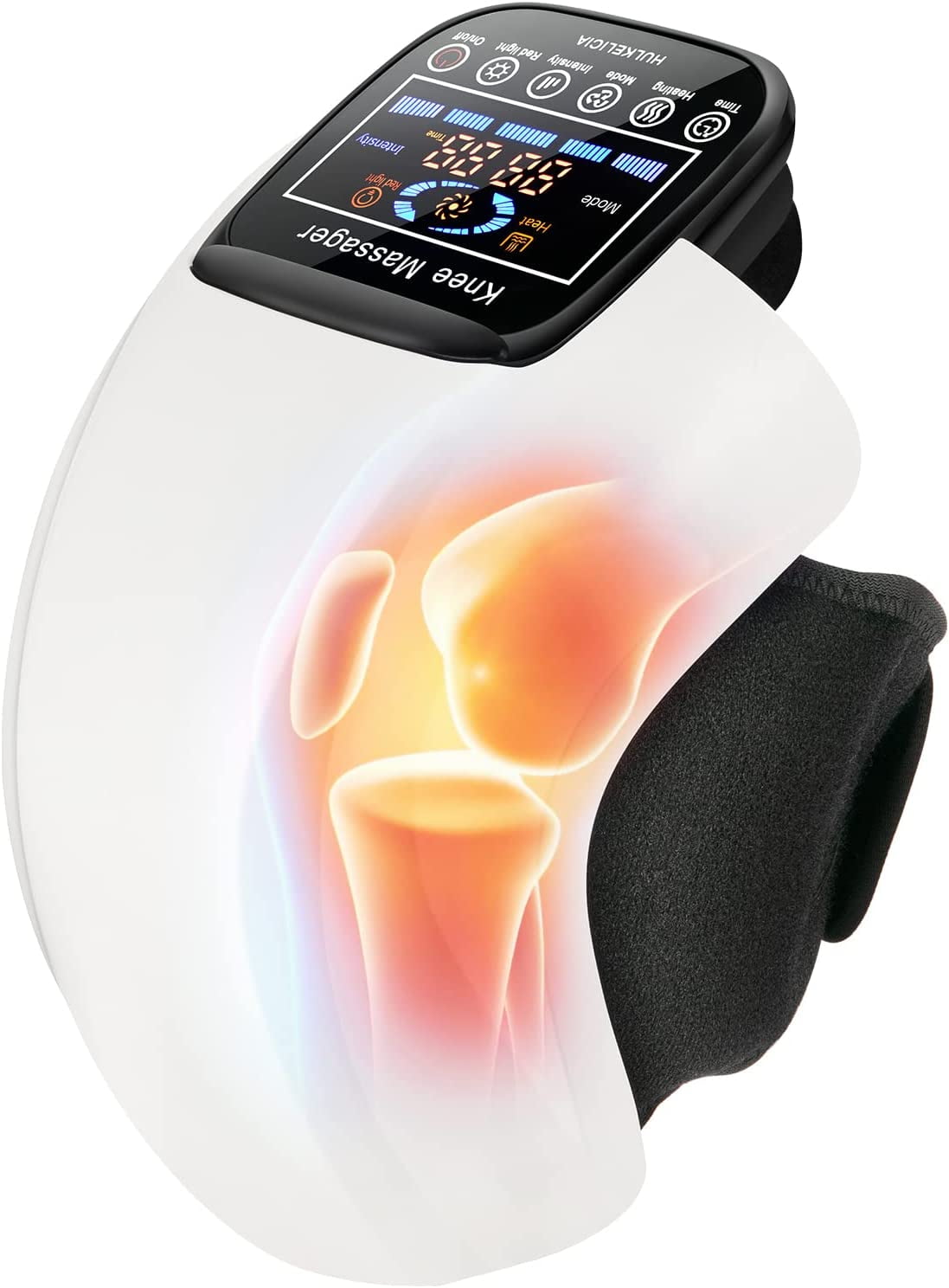 Knee Massager, Cordless Massager with Heat and Vibration Compression LED Screen, Infrared Kneading Vibration Rechargeable Electronic Massage for Joint Muscles Discomfort