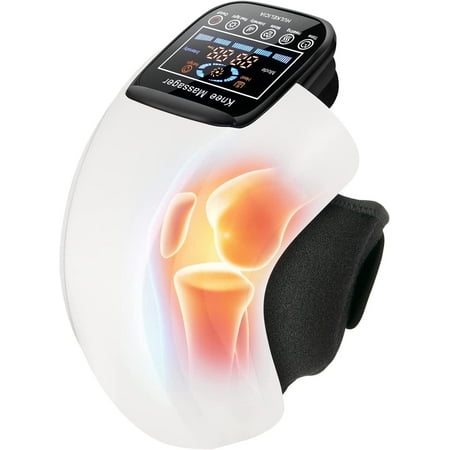 Knee Massager, Cordless Massager with Heat and Vibration Compression LED Screen, Infrared Kneading Vibration Rechargeable Electronic Massage for Joint Muscles Discomfort
