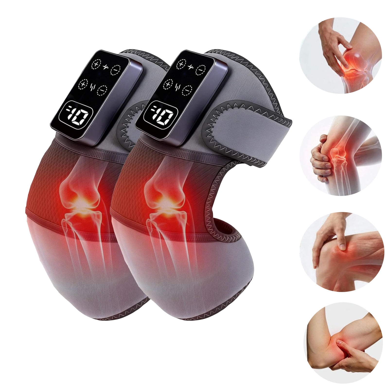 Knee Massager With Heat, Heating Pad For Knee Shoulder Elbow Pain Relief, Cordless Heated Knee Brace With 5 Heat Levels And 3 Massage Mode,Knee Brace For Women,Birthday Gifts For Men