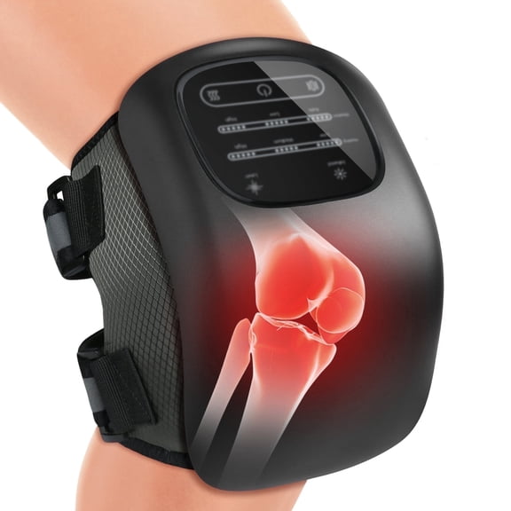 OSITO Knee Massager with Heat and Vibration, Cordless Knee Massager with Large LED Screen, Adjustable Straps and Timer
