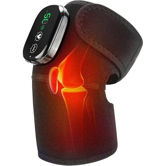 Knee Massager with Heat and Vibration, Heating Pad for Knee Shoulder Elbow, Heated Knee Brace for Arthritis with Massage