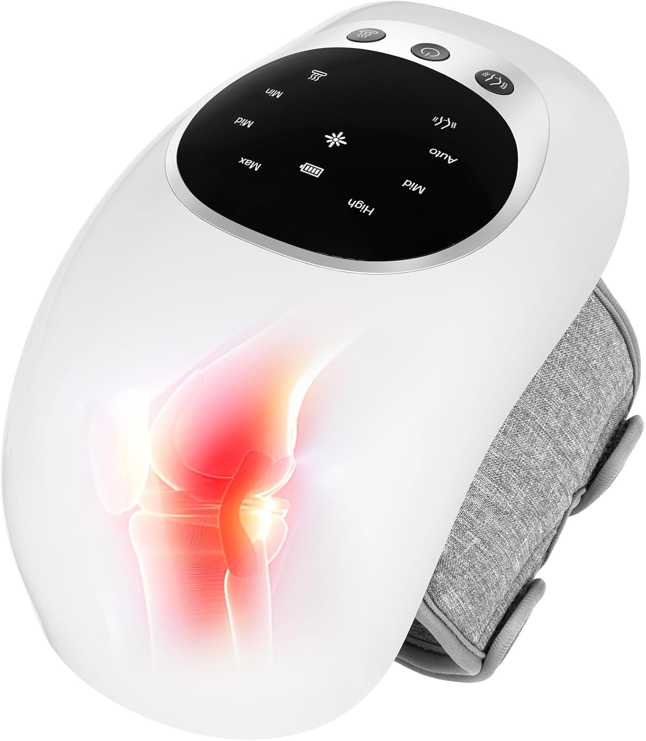 Knee Massager with Heat and red Light,Adjustable Temperature Large LED Screen Portable Massager -Wearable to 48CM, USB-C Charging Cable