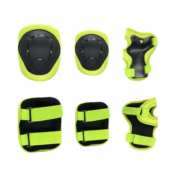 Knee Pads 6 PCS Kids Knee and Elbow Pads Wrist Guards for Roller Skates Cycling (Yellow)